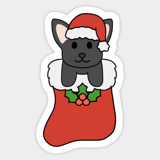 Christmas Black Chihuahua Stocking Sticker